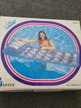 Vtg New 1994 Intex The Wet Set 18 Pocket Suntanner Lounge Pool Raft Float 76x29